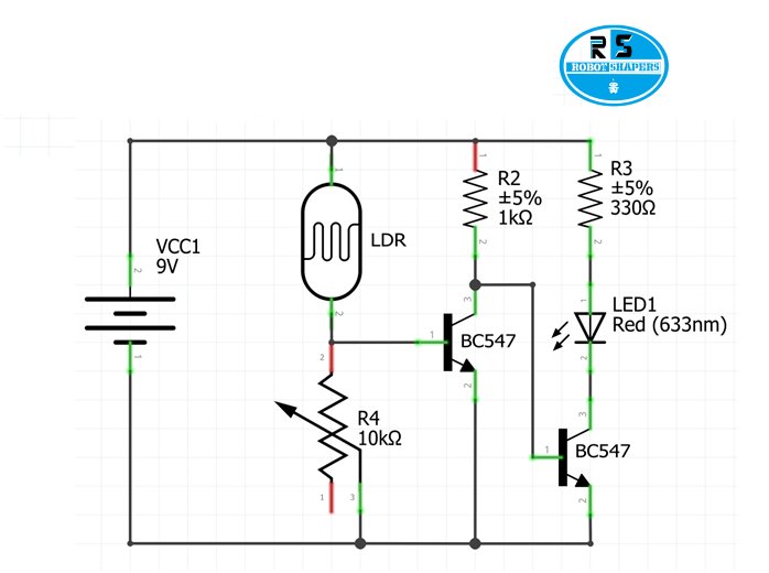 Simple  Light detector circuit using transistor or Morning Alaram
